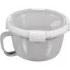 CURVER Smart To Go Mix Noodles Food Bowl Round 0.9L Transparent with Green Accents, BPA-Free, Leak-Proof, Microwave & Dishwasher Safe