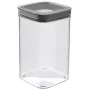 CURVER Dry Cube Square Food Storage Container 1.8L Transparent with Grey Lid, Airtight and Leak-proof