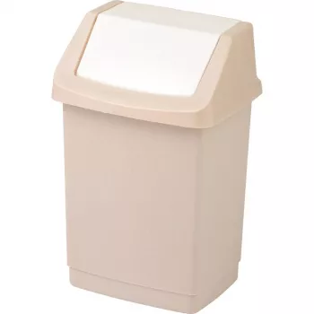 CURVER Click-It Deco 50L Rectangular Waste Bin with Push-Button Lid, Beige
