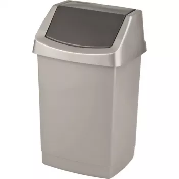 CURVER Click-it 25L Pedal Bin, Silver, 32.5 x 26.5 x 50.5 cm