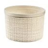 CURVER Jute Round Storage Basket with Lid, 2L, Cream, 17x13 cm