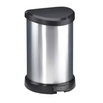 CURVER Deco Pedal Bin 15L Silver