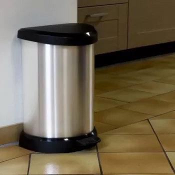CURVER Deco Pedal Bin 15L Silver