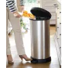 Curver Deco Pedal Bin Round 50L Black Silver Metallic Effect