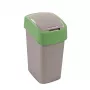 CURVER Flip Bin 9L Waste Bucket Silver/Green