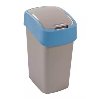 CURVER Flip Bin 9L Silver/Blue Waste Bucket