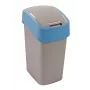 CURVER Flip Bin 9L Silver/Blue Waste Bucket