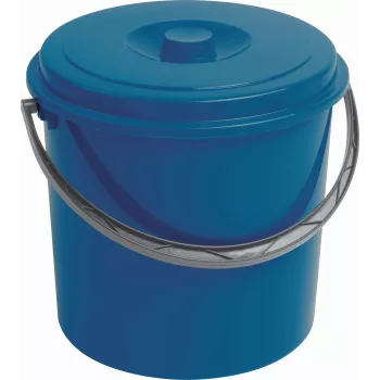 CURVER Bucket with Lid 12L Blue - Multi-Purpose Storage & Cleaning Pail