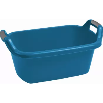 CURVER Oval Laundry Basket with Handles 35L Blue - Recycled Plastic Storage Bin