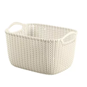 CURVER Knit Collection Rectangular Storage Basket S 8L White 30x22x17 cm