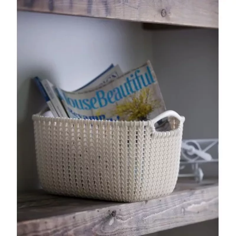 CURVER Knit Collection Rectangular Storage Basket S 8L White 30x22x17 cm