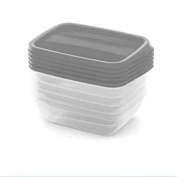 CURVER Vedo Food Container Set 5x0.5L Transparent Grey
