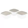 CURVER Fresh&Go Square Food Container Set, 3 x 1.2 L, Beige