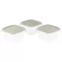 CURVER Fresh&Go Square Food Container Set, 3 x 1.2 L, Beige