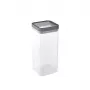 CURVER Kara Dry Food Storage Container 1.8L, Transparent Body with Dark Grey Airtight Lid, BPA-Free Plastic, Stackable