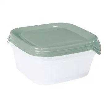 CURVER Fresh&Go Square Food Container Set 3 x 0.8 L Green