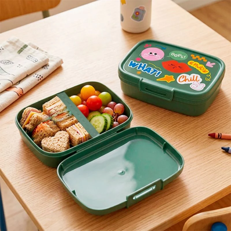 CURVER Snap Box Rectangular Food Storage Container with Divider 1.8L Green