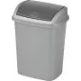 CURVER Dominik 10L Rectangular Waste Bin in Silver, Removable Lid, 20x25x36 cm