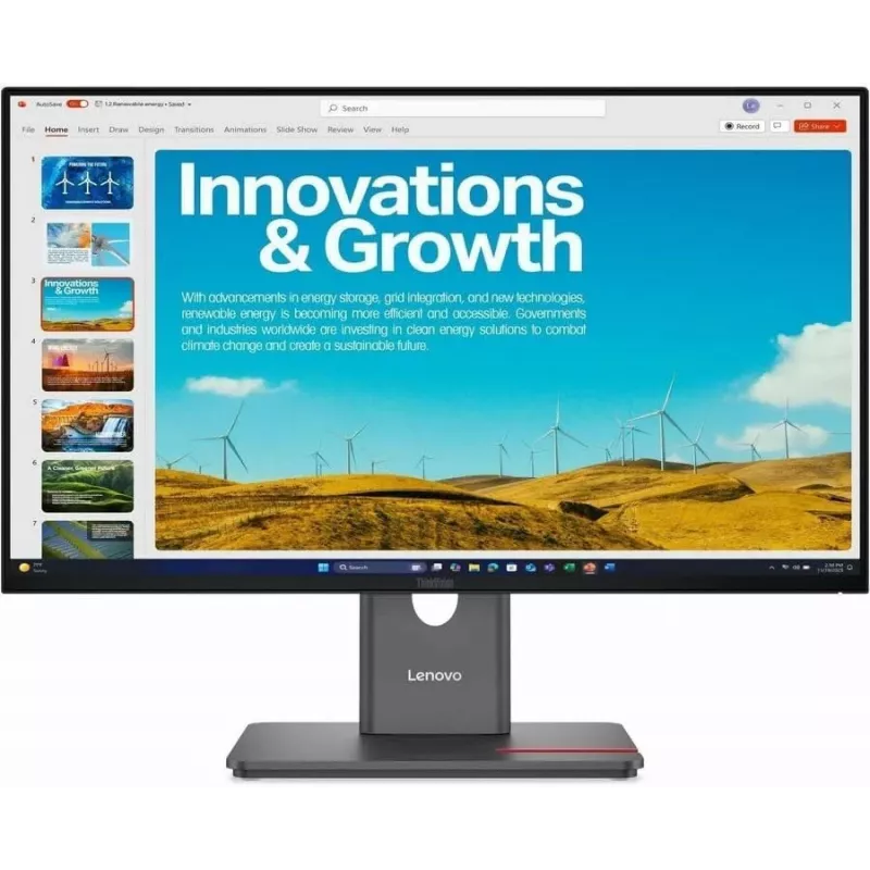 Lenovo ThinkVision P24qD-40 23.8 inch QHD IPS Monitor with USB-C 75W, HDMI, DP, Height Adjustable, Black Monitor Lenovo Thinkvision P24QD-40