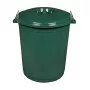 KEEEPER Hugo 70L Mega Waste Bin, Dark Green, Ø55 x 60.5 cm, Round, Removable Lid, Indoor/Outdoor, UV & Frost Resistant