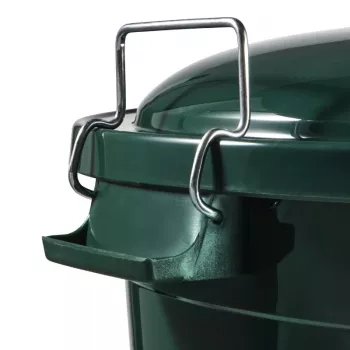 KEEEPER Hugo 70L Mega Waste Bin, Dark Green, Ø55 x 60.5 cm, Round, Removable Lid, Indoor/Outdoor, UV & Frost Resistant