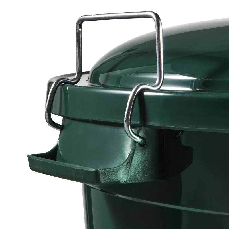 KEEEPER Hugo 70L Mega Waste Bin, Dark Green, Ø55 x 60.5 cm, Round, Removable Lid, Indoor/Outdoor, UV & Frost Resistant