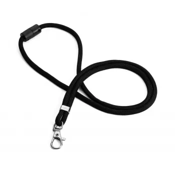 DURABLE Textile Lanyard rPET with Carabiner Clip, Black, 10-Pack