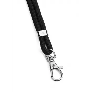 DURABLE Textile Lanyard rPET with Carabiner Clip, Black, 10-Pack