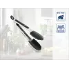 LEIFHEIT Kitchen and Grill Tongs 23 cm, Stainless Steel with Black Plastic Handles, Locking Mechanism, Dishwasher Safe