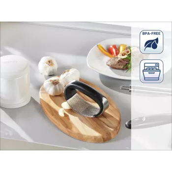 LEIFHEIT Knob Press Knobs King Potato Ricer and Food Press, Stainless Steel Basket, White