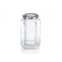 LEIFHEIT Hexagonal Glass Jar 1700 ml, Clear with Gold Lid
