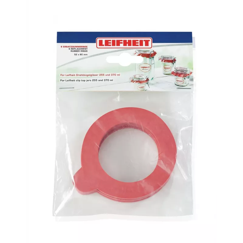 LEIFHEIT Replacement Rubber Rings 6 pcs. 52x80 mm for Sealed Jars 255/370 ml