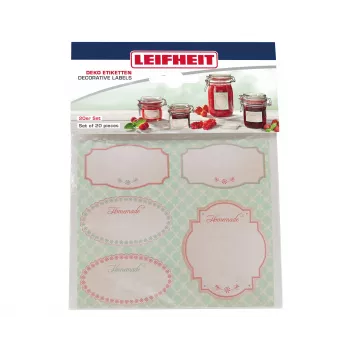 LEIFHEIT Jar Decorating Sticker Set Pastel – 24 Self-Adhesive Labels for Preserving Jars, Jams, Spices & Gifts