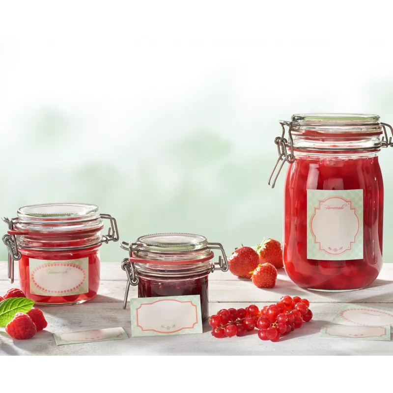 LEIFHEIT Jar Decorating Sticker Set Pastel – 24 Self-Adhesive Labels for Preserving Jars, Jams, Spices & Gifts