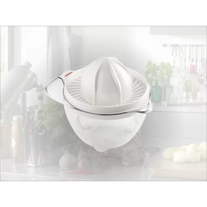 LEIFHEIT Citrus Juicer Manual Citrus Press 0.5L with 2 Cones, Sieve, Measuring Scale, Non-Slip Base, Dishwasher Safe