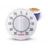 LEIFHEIT ComfortLine Mechanical Kitchen Timer, 60-Minute Wind-Up, Magnetic, White/Grey