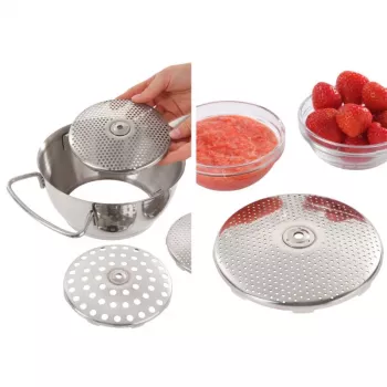 LEIFHEIT ComfortLine Flotte Lotte Food Mill 20 cm, Stainless Steel, 3 Sieves, Manual, Silver/Black