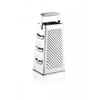 LEIFHEIT Four-Sided Grid Grater, Stainless Steel Blades, White/Silver, ComfortLine