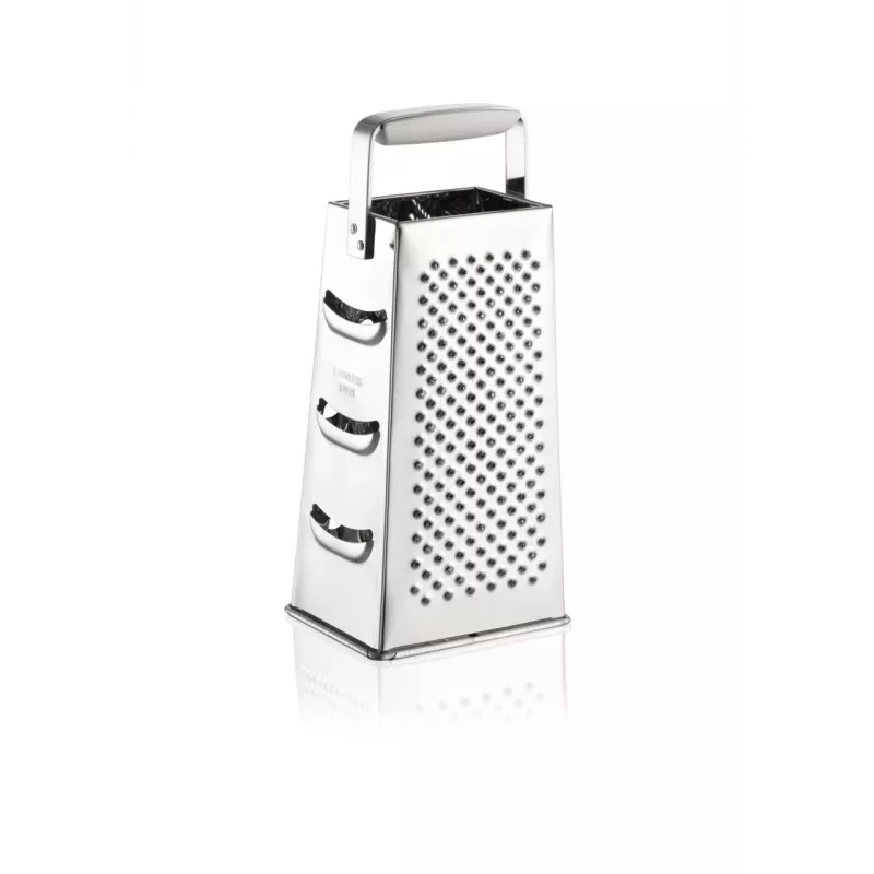 LEIFHEIT Four-Sided Grid Grater, Stainless Steel Blades, White/Silver, ComfortLine