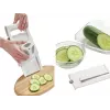 LEIFHEIT Universal Cutter with 5 Blades – Multi-Purpose Kitchen Tool for Herbs, Vegetables, Dough & More, White/Green