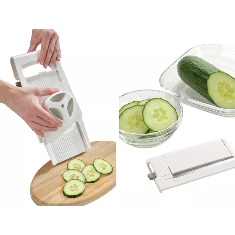 LEIFHEIT Universal Cutter with 5 Blades – Multi-Purpose Kitchen Tool for Herbs, Vegetables, Dough & More, White/Green