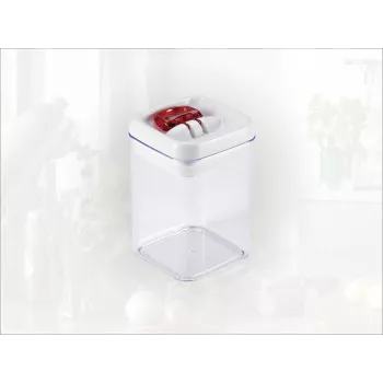 LEIFHEIT Fresh&Easy Food Storage Container 800ml, Airtight, Stackable, BPA-Free, Transparent with White/Green Lid