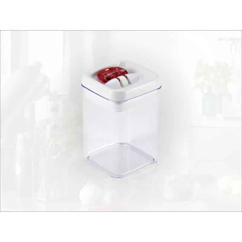 LEIFHEIT Fresh&Easy Food Storage Container 800ml, Airtight, Stackable, BPA-Free, Transparent with White/Green Lid