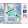 LEIFHEIT Window & Frame Cleaner 3in1 Mini micro duo - 20 cm Microfiber Head with Integrated Squeegee, Click System Compatible