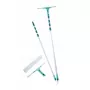 LEIFHEIT Window Cleaning Set with Telescopic Handle, 2-in-1 Squeegee XL Pro Reach, 4m Reach
