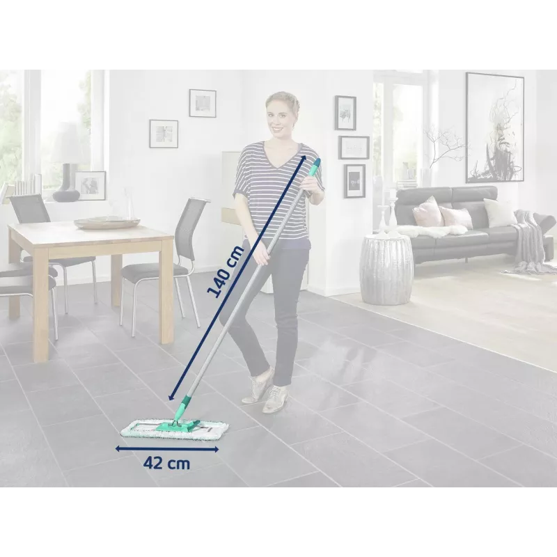 LEIFHEIT Profi XL Micro Duo Floor Wiper with Steel Handle, 42 cm