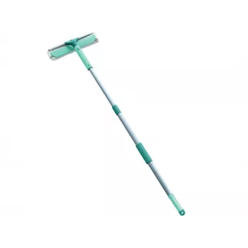 LEIFHEIT Classic Window Wiper with Telescopic Handle 100-155 cm, 33 cm Squeegee, Streak-Free Cleaning, Green/White