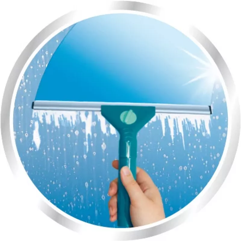 LEIFHEIT Classic Window Wiper with Telescopic Handle 100-155 cm, 33 cm Squeegee, Streak-Free Cleaning, Green/White