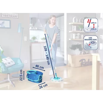 LEIFHEIT Floor Cleaning Set Rotation Disc Mop Ergo with Power Cleaner 1L
