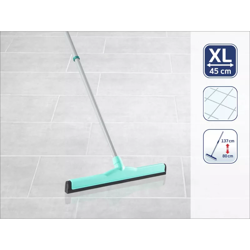 LEIFHEIT Classic Aqua Collect Floor Squeegee with Telescopic Handle, 45 cm, Green/White